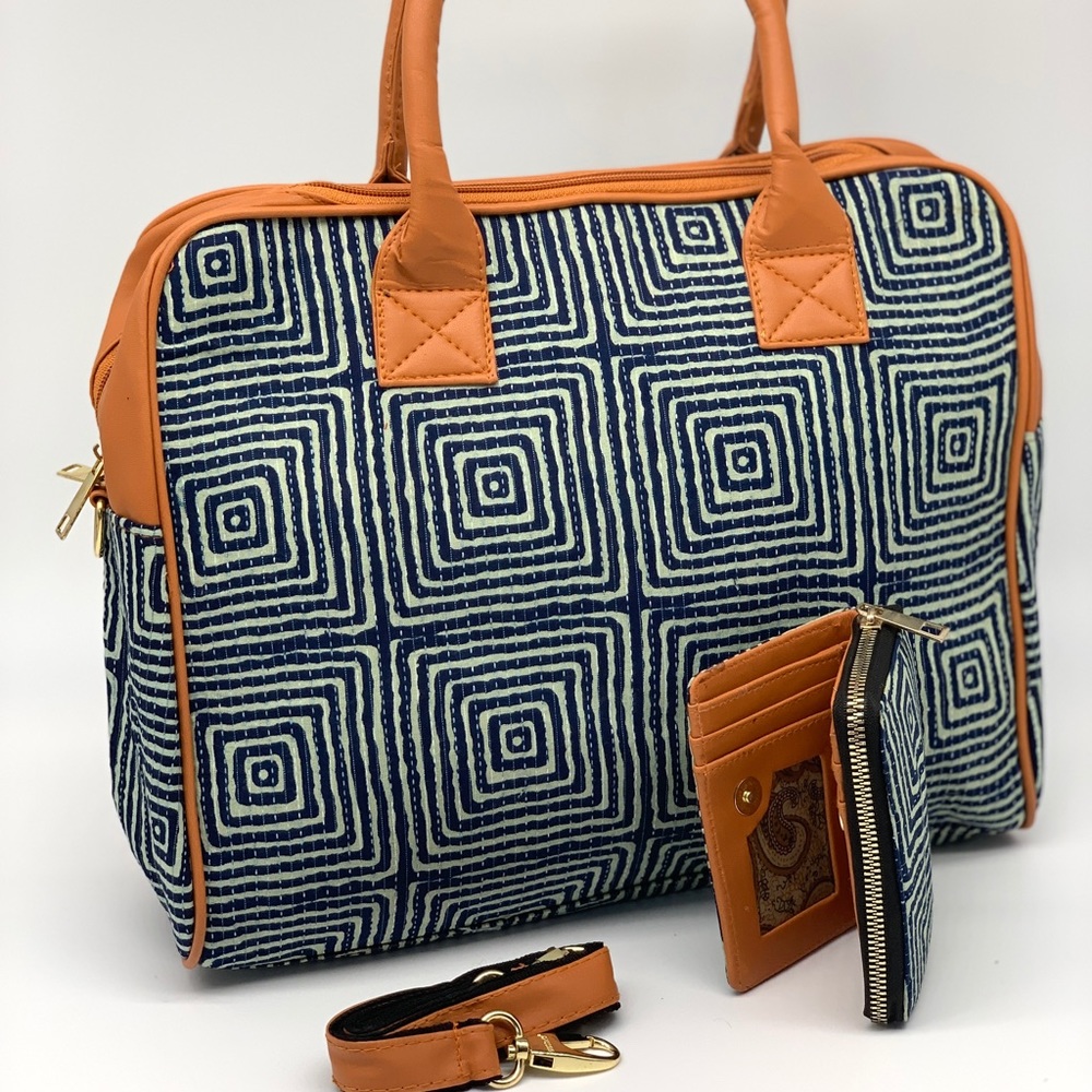 Cotton Satchel And Wallet Set - Picture 3 of 7